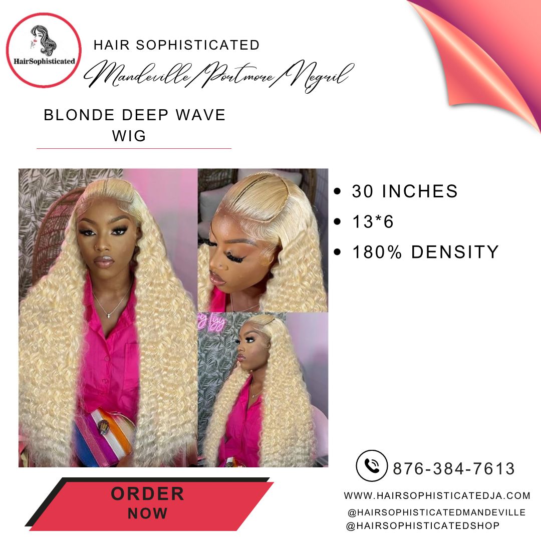 Blonde deep wave wig