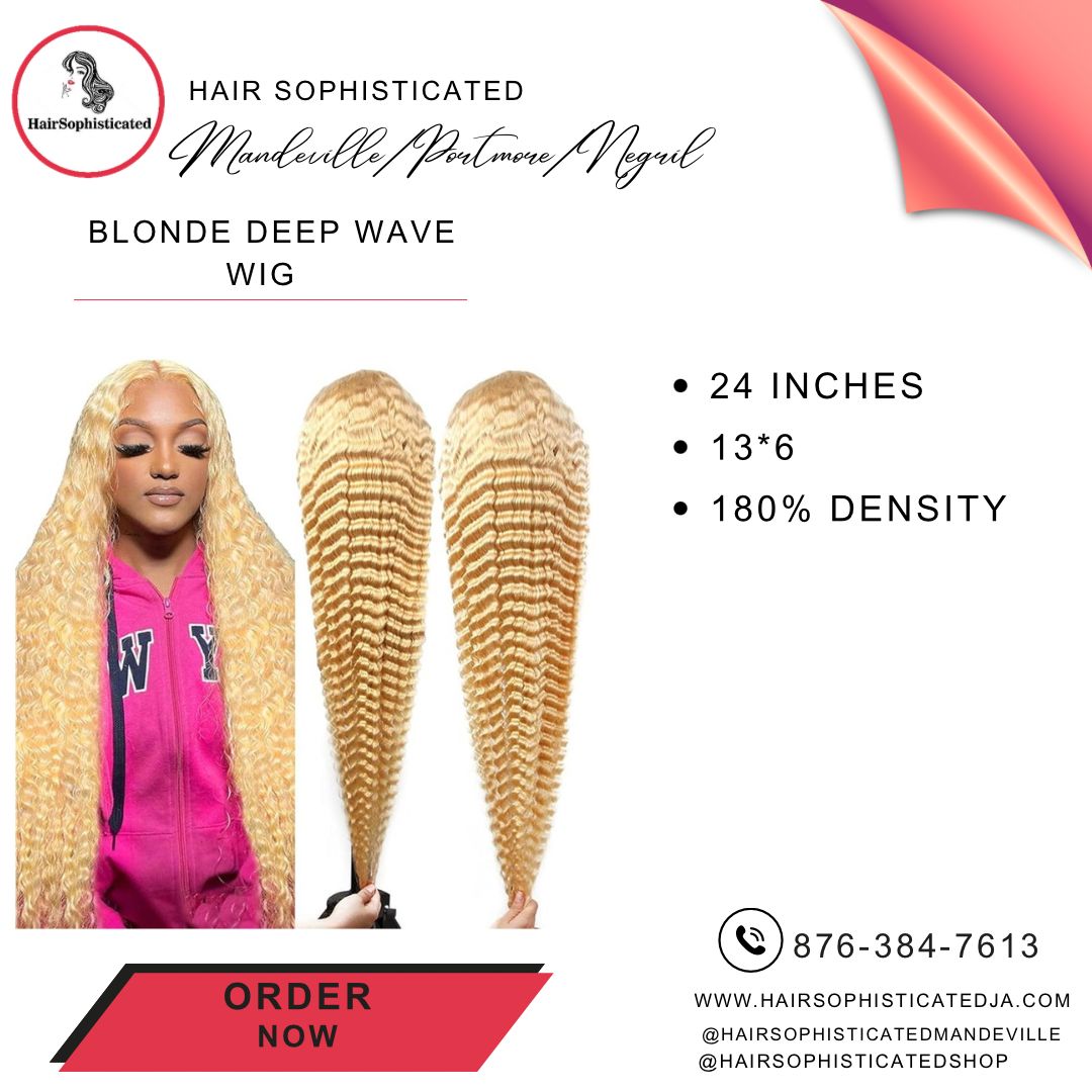 Blonde deep wave wig