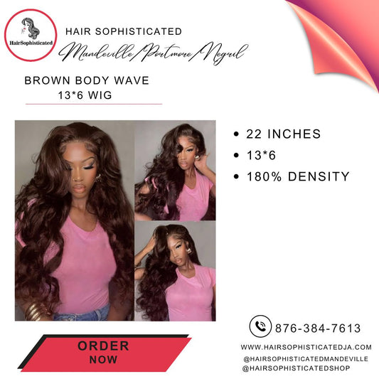 Brown body wave 13*6 wig