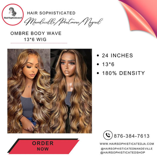 Ombre body wave 13*6 wig