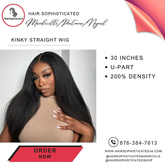 Kinky straight/curl wig