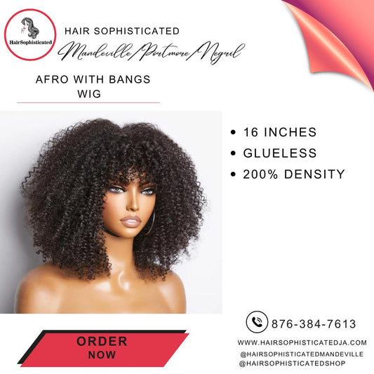 Afro with bands wig