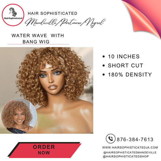Water wave with bang wig