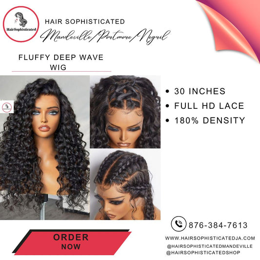 Fluffy deep wave wig