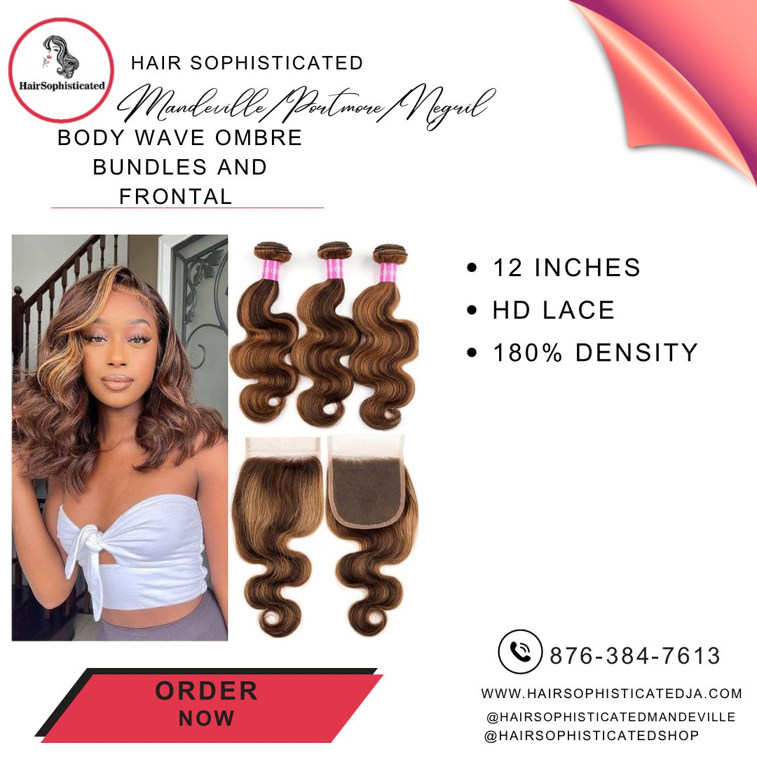 Body wave ombre bundles and frontal wig