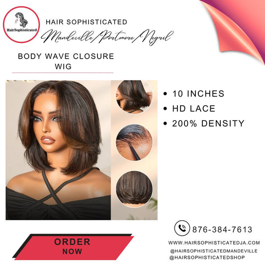 Body wave closure wig