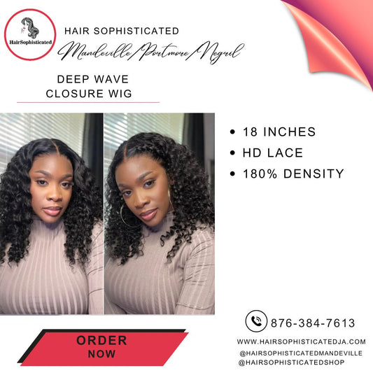 Deep wave closure wig