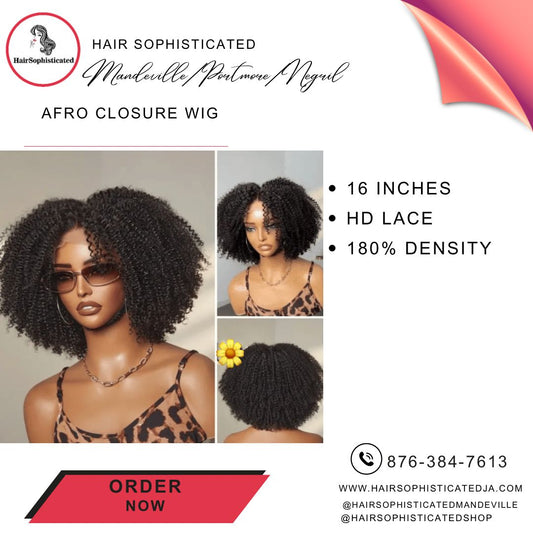 Afro closure wig