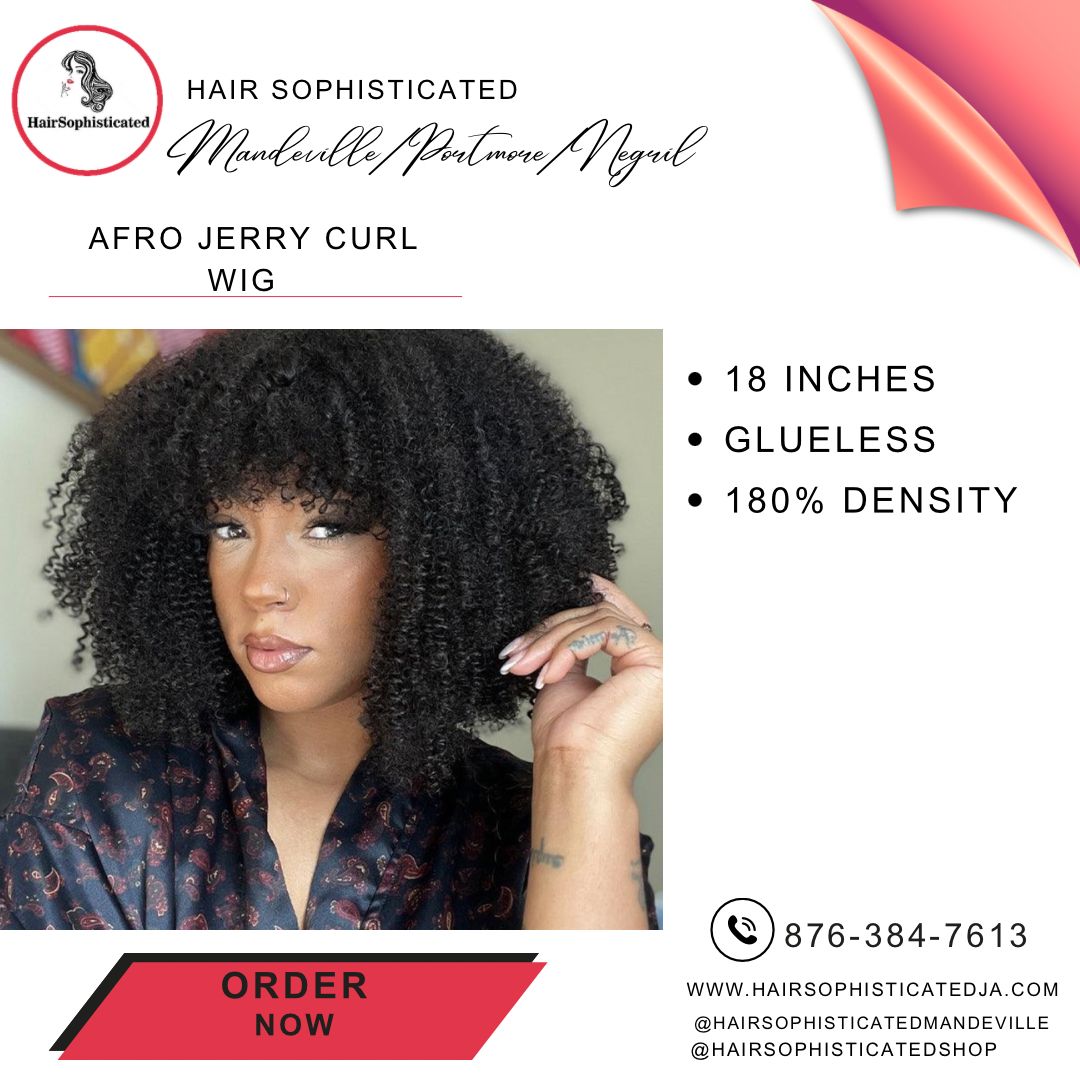 Afro jerry curl wig