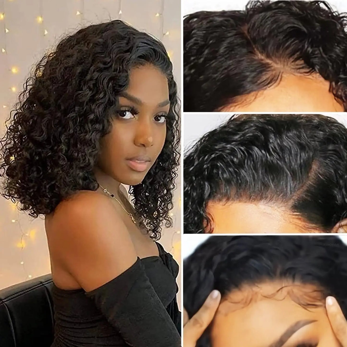 Hair Sophisticated All-Day Comfort™ Wig Deep Wave Glueless Minimalist HD Lace Human Hair Curly Wig Pre-Cut Lace